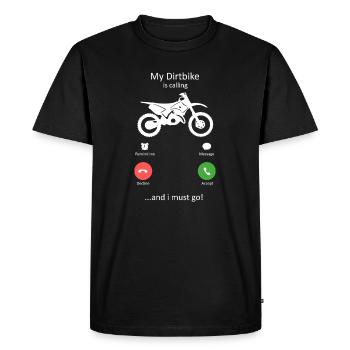 Ma moto m’appelle et je dois y aller - T-shirt Premium bio Homme - noir - Devant - Nico (187cm)