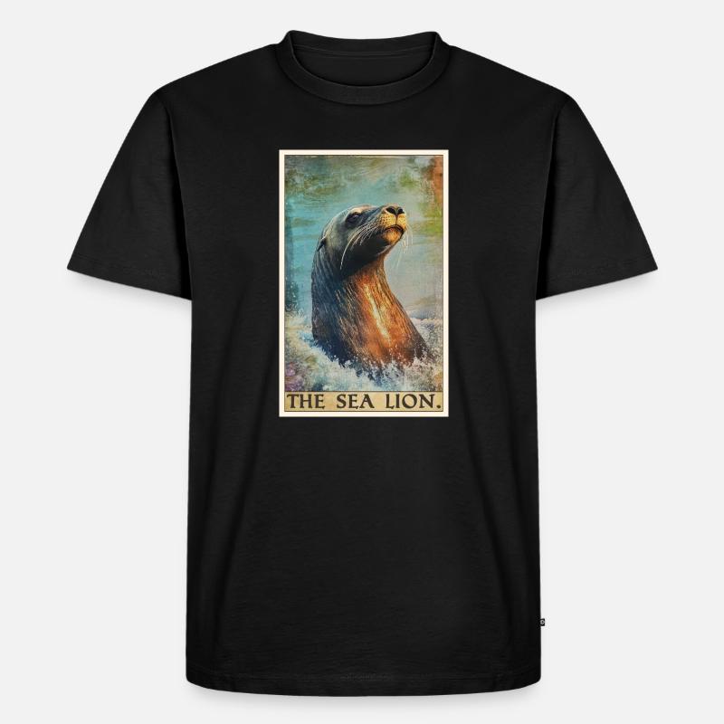 Seelöwen Seelöwe - Männer Premium Bio T-Shirt - Schwarz