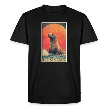 Lions de mer Lion de mer - T-shirt Premium bio Homme - noir - Devant - Nico (187cm)