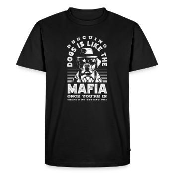 Dictons drôles de sauvetage d’animaux : adopter - T-shirt Premium bio Homme - noir - Devant - Nico (187cm)