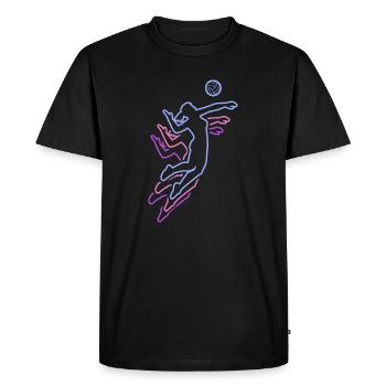 Volley-ball féminin Joueuse de volley-ball : Volley-ball de plage - T-shirt Premium bio Homme - noir - Devant - Nico (187cm)