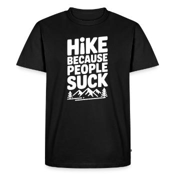 Randonnée parce que les gens sont nuls - T-shirt Premium bio Homme - noir - Devant - Nico (187cm)
