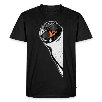 Pingouin avec lunettes de soleil - T-shirt Premium bio Homme - noir - Devant - Nico (187cm)