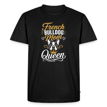 French Bulldog Mom Queen - Men's Premium Organic T-Shirt - black - Front - Nico (187cm)