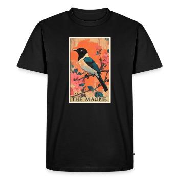 Magpies Magpie - Men's Premium Organic T-Shirt - black - Front - Nico (187cm)