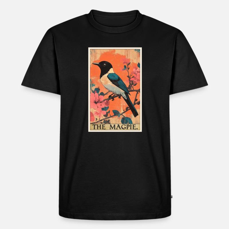 Elstern Elster - Männer Premium Bio T-Shirt - Schwarz