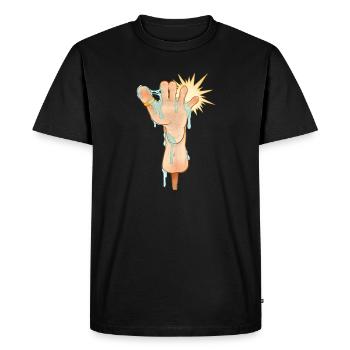 Energetic Foot Illustration - Men's Premium Organic T-Shirt - black - Front - Nico (187cm)
