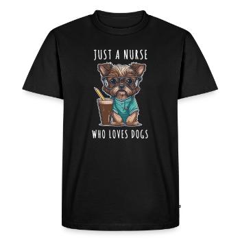 Juste une infirmière qui aime les chiens et les soins de santé drôles - T-shirt Premium bio Homme - noir - Devant - Nico (187cm)