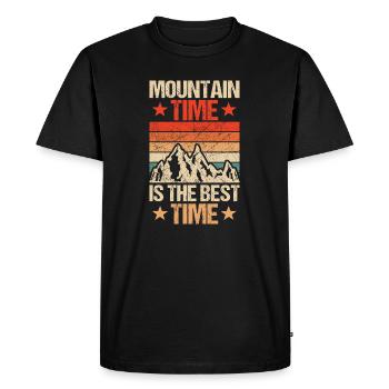 Hiking Mountain Trail Backpacking Outdoors Poaching - Men's Premium Organic T-Shirt - black - Front - Nico (187cm)