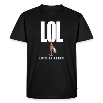 LOL Lots Of Lures Funny Angler Motif for - Men's Premium Organic T-Shirt - black - Front - Nico (187cm)