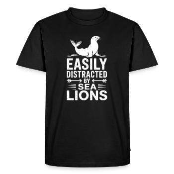 Sea Lion Sayings Sea Lion Funny Sea Lion Gift - Men's Premium Organic T-Shirt - black - Front - Nico (187cm)