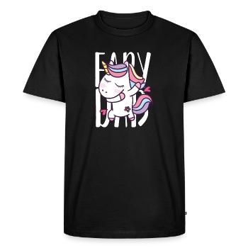 FAIRY DAB, Licorne Tamponnante, Tampon Licorne - T-shirt Premium bio Homme - noir - Devant - Nico (187cm)
