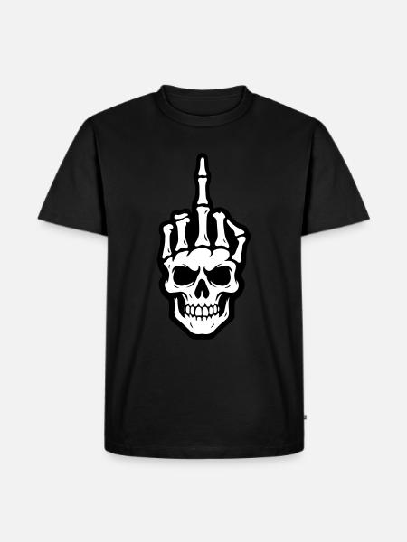 Skeleton middle finger - Men's Premium Organic T-Shirt - black