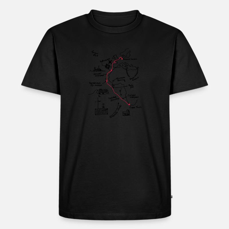 Polarstern Cruiseplot - Männer Premium Bio T-Shirt - Schwarz