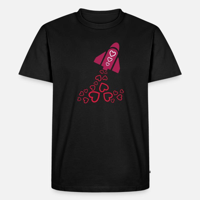peace rocket pink - Männer Premium Bio T-Shirt - Schwarz
