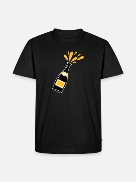 Schampus - Männer Premium Bio T-Shirt - Schwarz