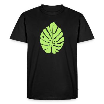 Monstera Leaf / Monstera Leaf 1c - Men's Premium Organic T-Shirt - black - Front - Nico (187cm)