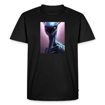 Creepy Alien - Men's Premium Organic T-Shirt - black - Front - Nico (187cm)