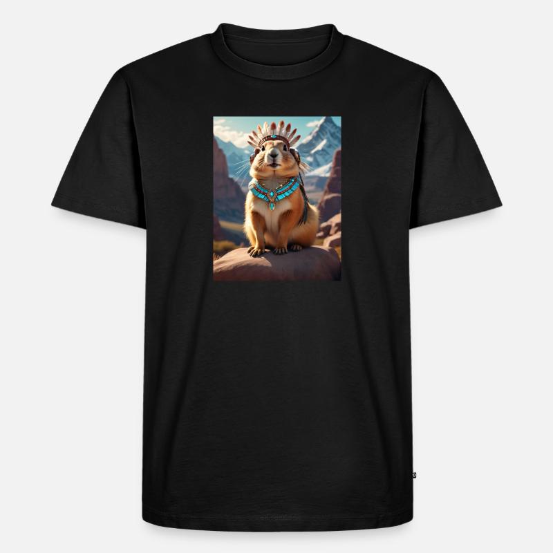Murmeltier Krieger - Männer Premium Bio T-Shirt - Schwarz