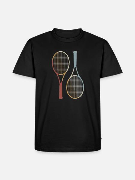 Tennis Retro Style Vintage - Männer Premium Bio T-Shirt - Schwarz