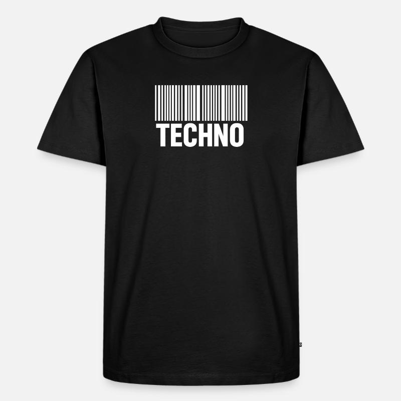 Techno Barcode Pattern - Men's Premium Organic T-Shirt - black