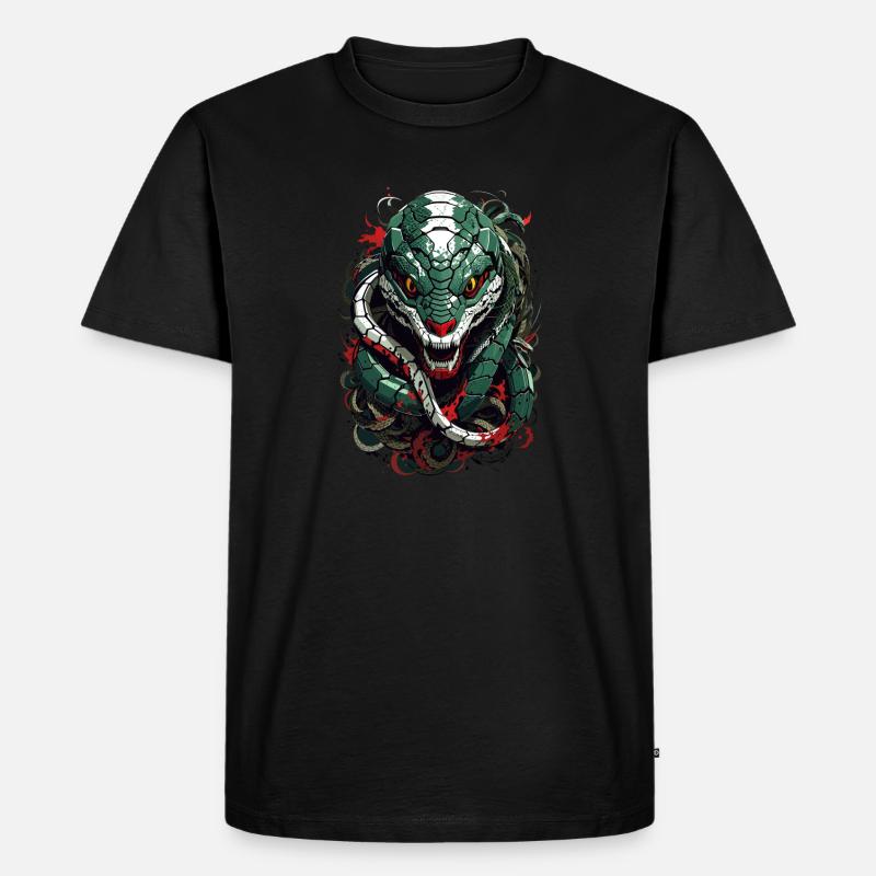 Snake - Männer Premium Bio T-Shirt - Schwarz
