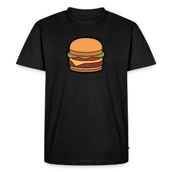 Cheeseburger Hamburger - T-shirt Premium bio Homme - noir - Devant - Nico (187cm)