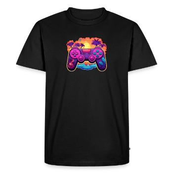 Joueur - T-shirt Premium bio Homme - noir - Devant - Nico (187cm)