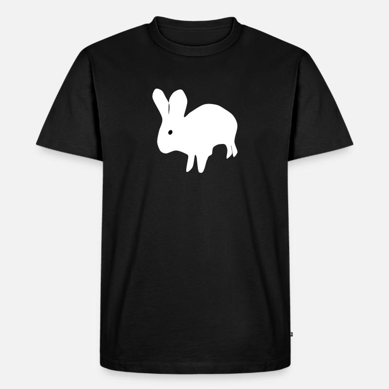 weisser Hase - Männer Premium Bio T-Shirt - Schwarz
