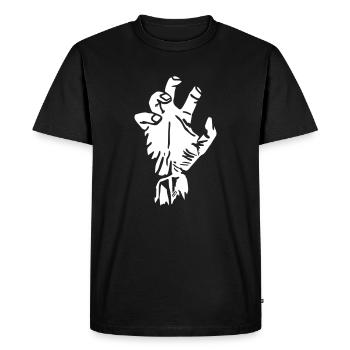 Zombie à la main - T-shirt Premium bio Homme - noir - Devant - Nico (187cm)