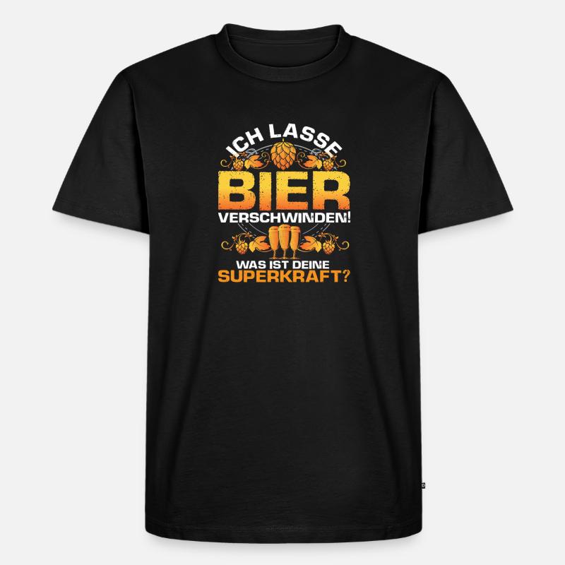 Ich lasse Bier verschwinden - Männer Premium Bio T-Shirt - Schwarz