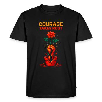Le courage prend racine – Pixel Power Shirt - T-shirt Premium bio Homme - noir - Devant - Nico (187cm)