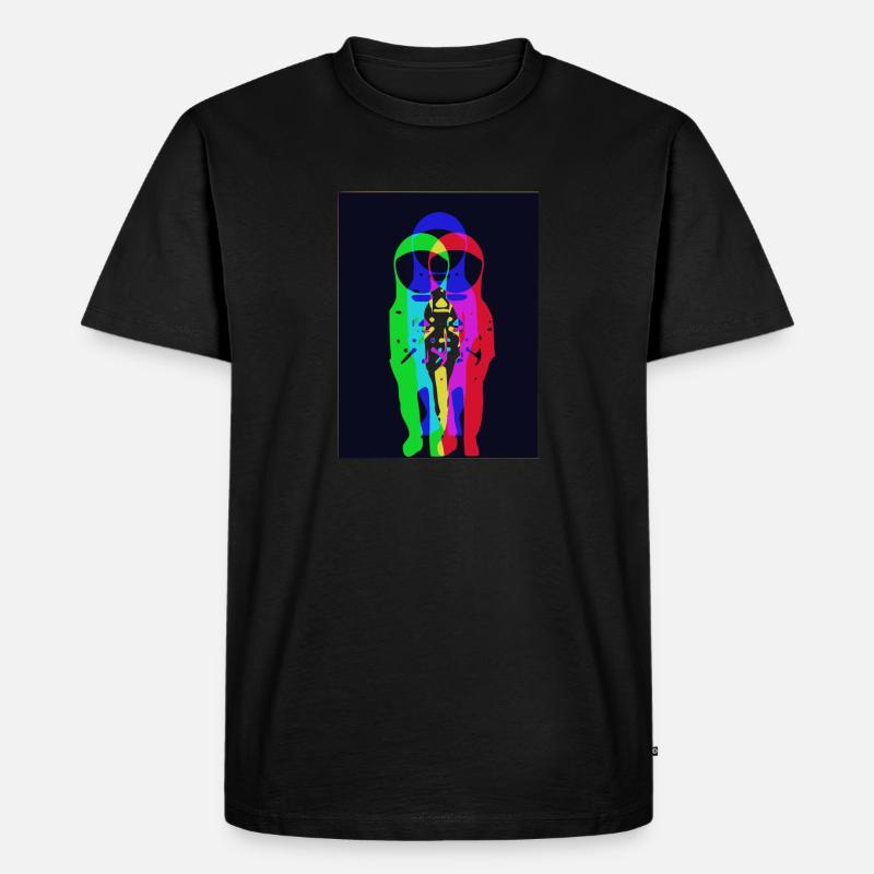 Parallel - Männer Premium Bio T-Shirt - Schwarz