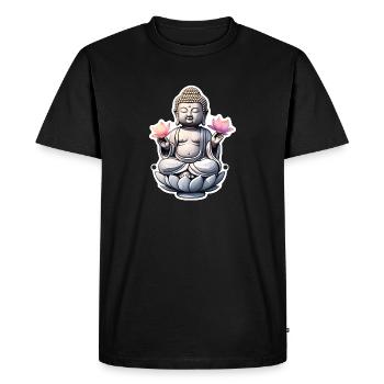 bébé Bouddha - meditation yoga relaxation - T-shirt Premium bio Homme - noir - Devant - Nico (187cm)