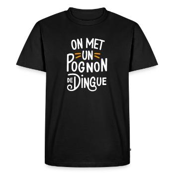 On met un pognon de dingue - T-shirt Premium bio Homme - noir - Devant - Nico (187cm)