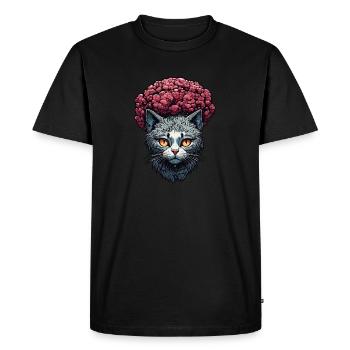 Cool Cat / Funny / Animal / Pet / Crazy - Men's Premium Organic T-Shirt - black - Front - Nico (187cm)