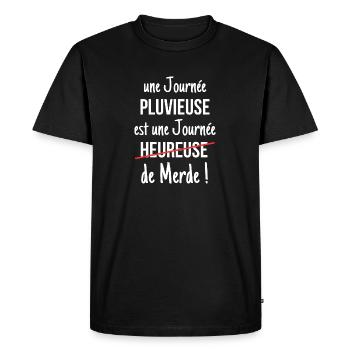 A Happy Day Humor - Men's Premium Organic T-Shirt - black - Front - Nico (187cm)