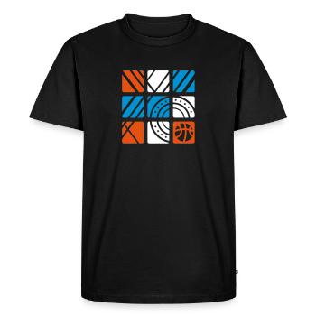 Basket-ball (carrés) - T-shirt Premium bio Homme - noir - Devant - Nico (187cm)