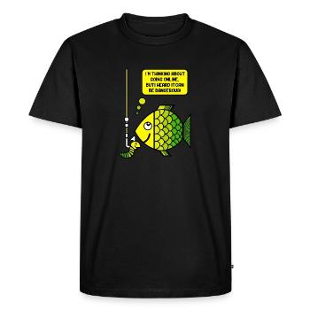 Pêche et humour - T-shirt Premium bio Homme - noir - Devant - Nico (187cm)