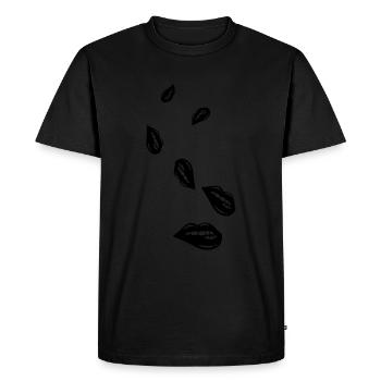 Symbole de lèvre - T-shirt Premium bio Homme - noir - Devant - Nico (187cm)
