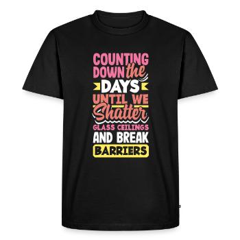 We shatter glass ceilings and break barriers - Men's Premium Organic T-Shirt - black - Front - Nico (187cm)