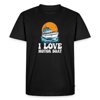 J’aime la parade de bateaux à moteur Citation de bateau à moteur - T-shirt Premium bio Homme - noir - Devant - Nico (187cm)