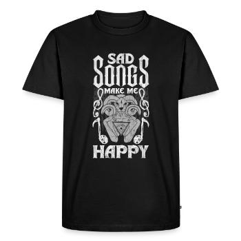 Emoticon Les chansons tristes me rendent heureux Esthétique Emocore - T-shirt Premium bio Homme - noir - Devant - Nico (187cm)