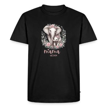Mama 2024 Célébration de la couronne florale d’éléphant - T-shirt Premium bio Homme - noir - Devant - Nico (187cm)