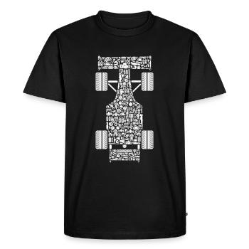 Voiture de course Voiture de sport Homme Motorsport Voiture de course - T-shirt Premium bio Homme - noir - Devant - Nico (187cm)