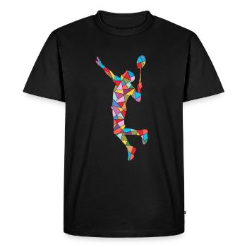 Badminton Enfants Garçons Hommes Badminton - T-shirt Premium bio Homme - noir - Devant - Nico (187cm)
