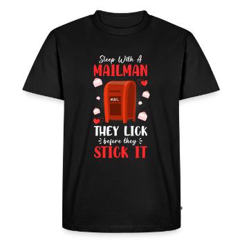 Postman Parcel Courier - Men's Premium Organic T-Shirt - black - Front - Nico (187cm)