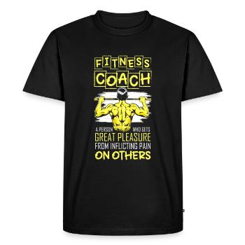 Fitness Trainer Développé couché - T-shirt Premium bio Homme - noir - Devant - Nico (187cm)