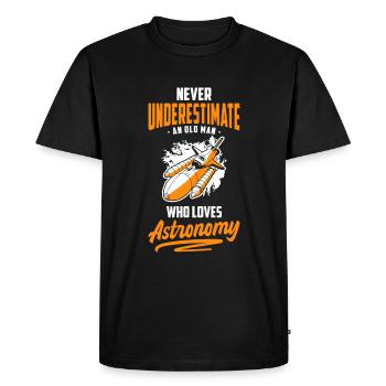 Stars Planet Space travel - Men's Premium Organic T-Shirt - black - Front - Nico (187cm)