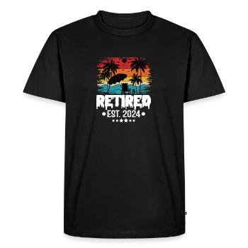 Retraité 2024 - T-shirt Premium bio Homme - noir - Devant - Nico (187cm)